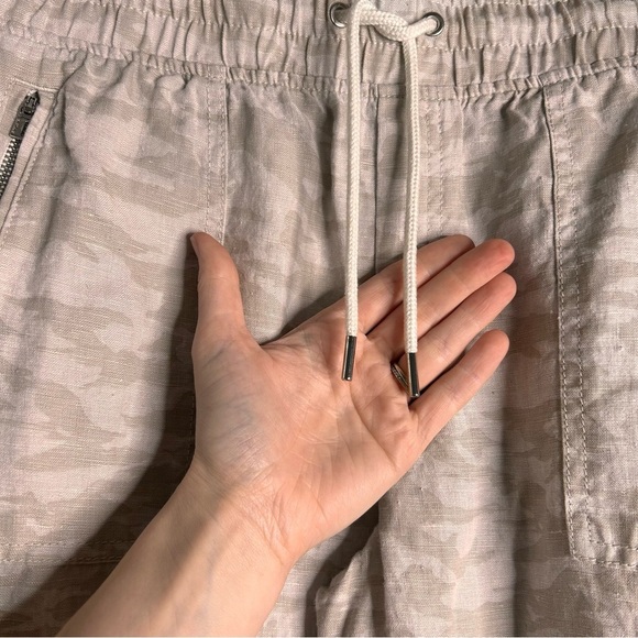 Athleta Cabo Tide Linen Jogger Pants Women’s 12 Natural Tan Lightweight Summer - Picture 6 of 10